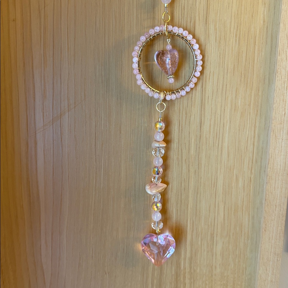 Think Pink! Rose Quartz & Rhodonite Suncatcher
